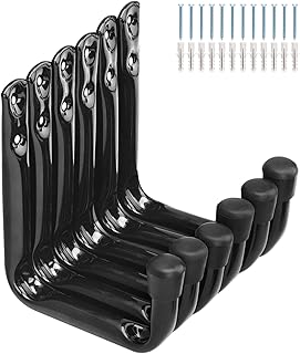 Garage Hooks, 6 Pcs Utility Hooks for Hanging Heavy Duty Items, Chair Storage Hooks, Wall Mounted Garage Hanger Brackets Hooks for Ladder, Bike, Hose, Garden Tool (8.9cm, Pack of 6)