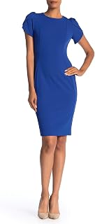 Calvin Klein Women's Tulip Short Sleeve Scuba Crepe Mini Dress