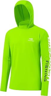 Bassdash UPF 50+ Men’s UV Sun Protection Long Sleeve Performance Fishing Hoodie Hooded Shirts