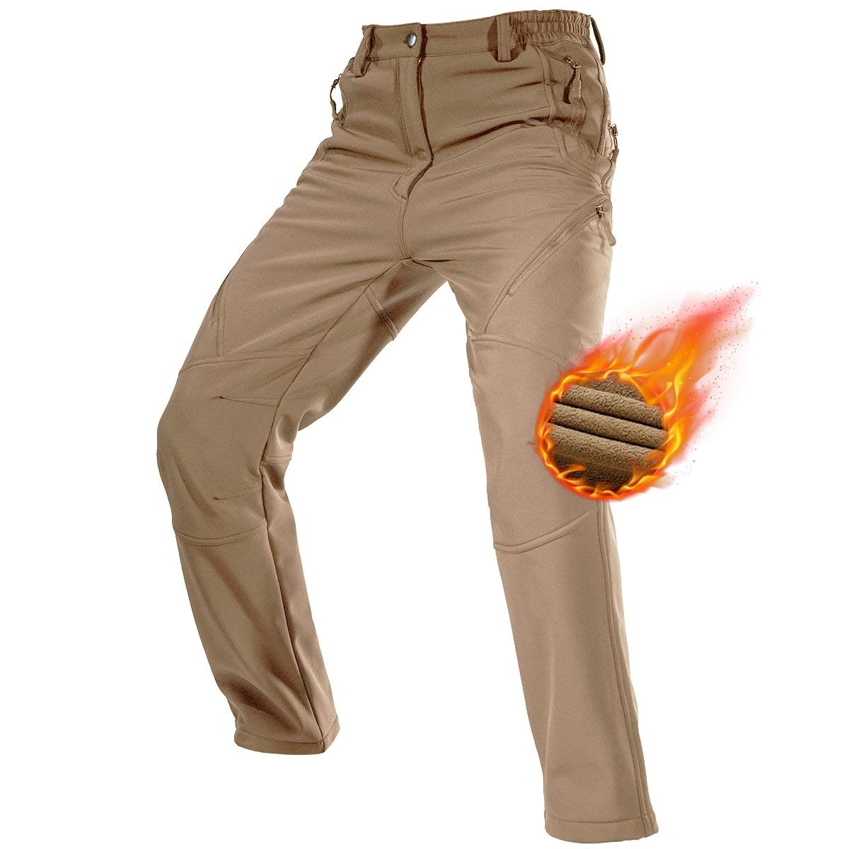 FREE SOLDIER Men's Outdoor Work Trousers Softshell Thermal Skiing Waterproof Win