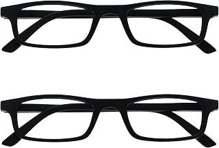 Opulize Ted Reading Glasses 2 Pack Narrow Matt Lightweight Frame Spring Hinges Scratch Resistant Mens Womens RR17