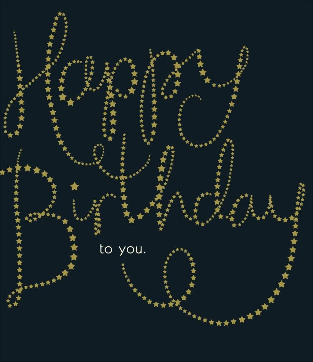UK Greetings | Birthday Card | Gold Lettering Design | With Envelope | Happy Bir