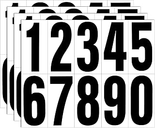 Reflective Number Stickers, Set of 4 Vinyl Waterproof Black Mailbox Number Exterior, Strong Self Adhesive (2 inch)