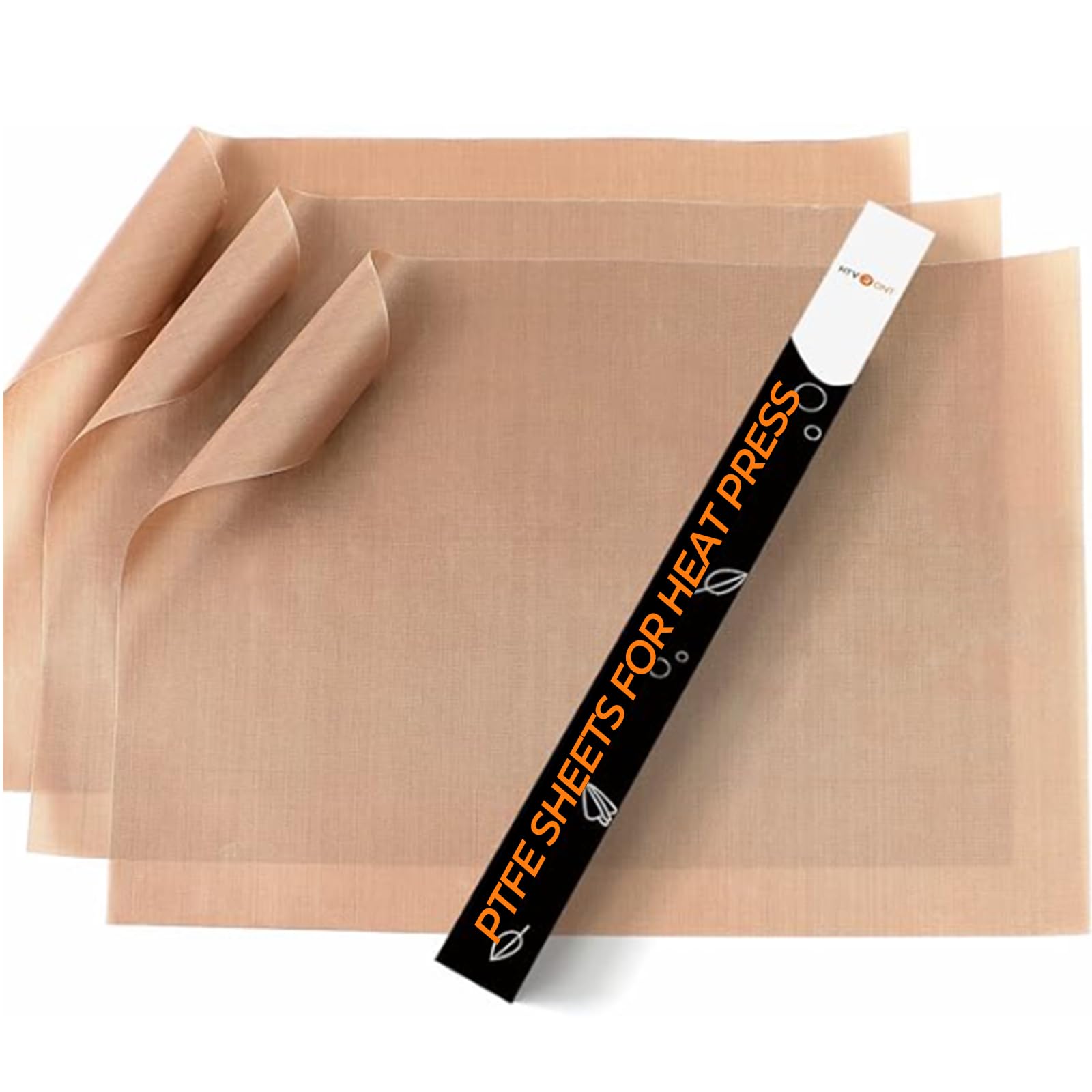 HTVRONT PTFE Sheets for Heat Press - 3 Pack Non Stick PTFE Polytetrafluoroethyle