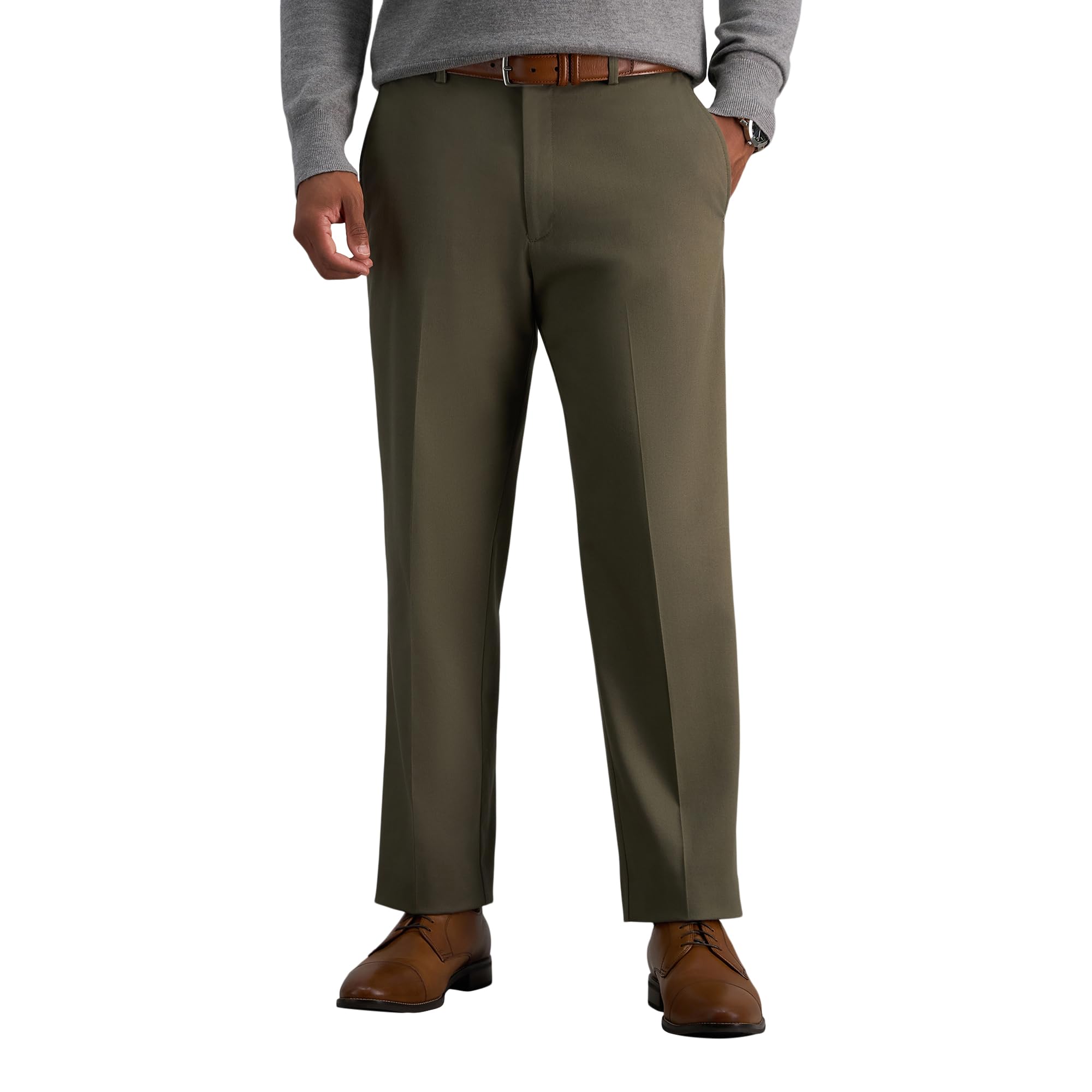 Haggar Men's Premium No Iron Khaki Classic Fit Flat Front Casual Pant (Regular a