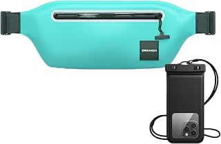 Drench 100% Waterproof Fanny Pack Teal – IPX8 Submersible Waterproof Phone Pouch Dry Bag Waist Pack for Kayaking, Snorkeling, Paddle Boarding, Surfing, Boating & Beach Travel Water Sports Gear