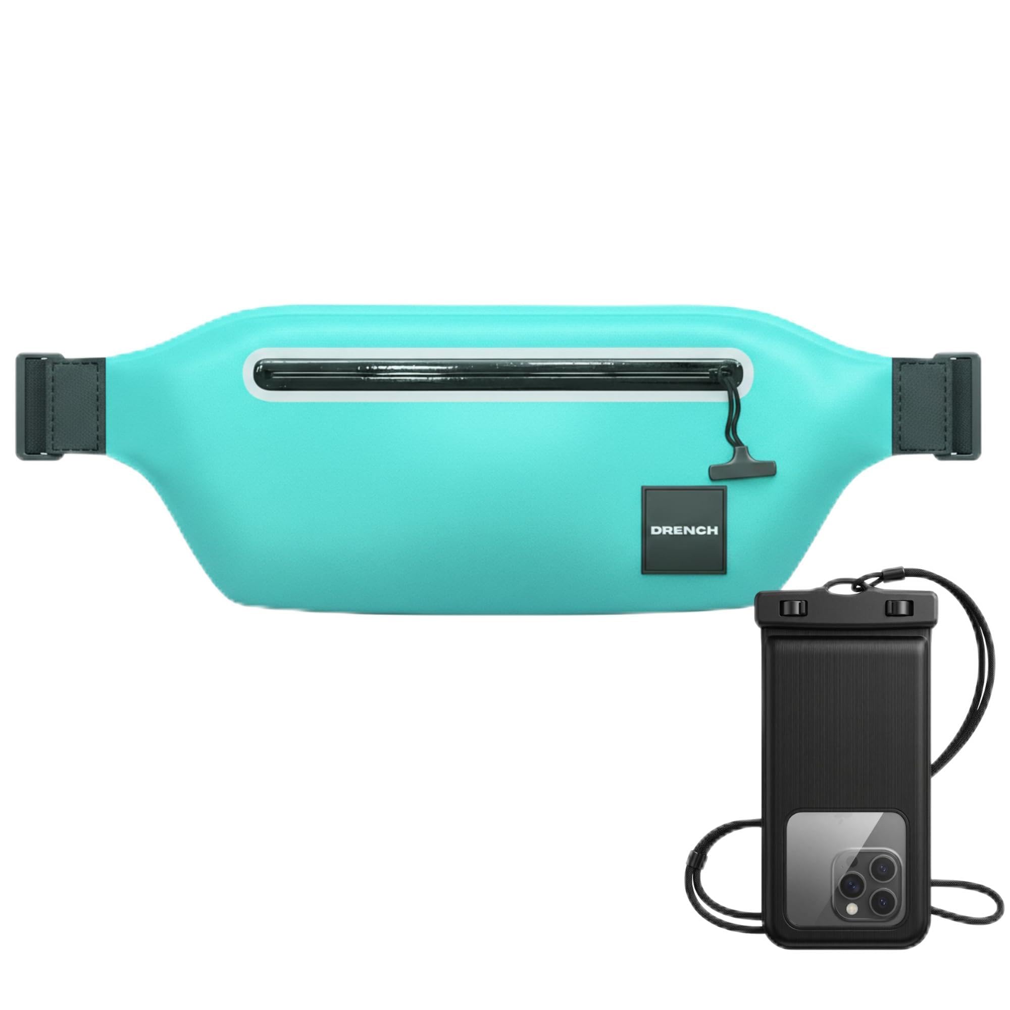 Drench 100% Waterproof Fanny Pack Teal – IPX8 Submersible Waterproof Phone Pouch