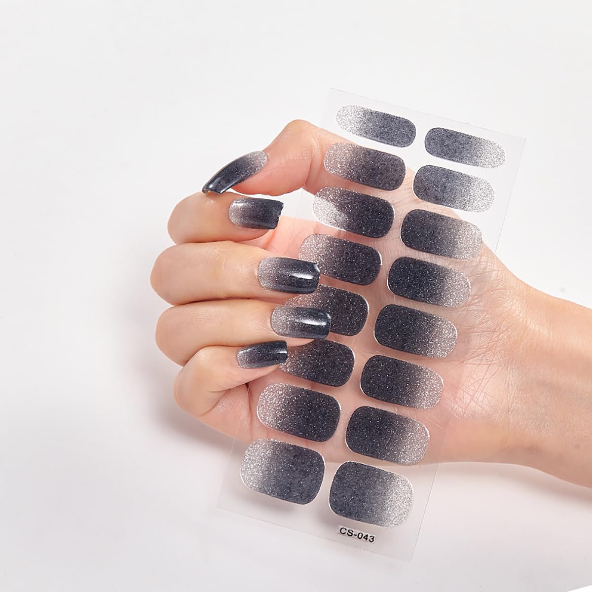 Solid Color Series Nail Glitter Color Series Nail Polish Strips Stickers Self Ad