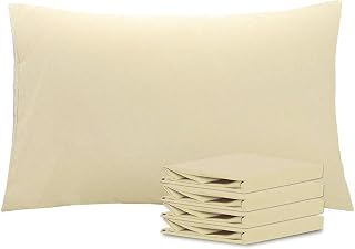 NTBAY Queen Pillowcase Set - 4 Pack Brushed Microfiber 20x30 Pillowcases - Soft, Wrinkle-Free, Fade-Resistant, Stain-Resistant, Pillowcases with Envelope Closure - 20x30 inches, Khaki