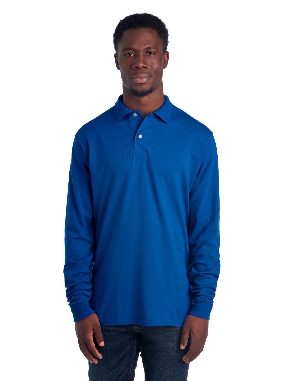 Jerzees Long Sleeve Polo Shirts, SpotShield Stain Resistant, Sizes S-2x Men's Po