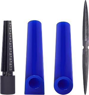 Jewelry Wax Carving Tools Set with Ring Tubes, Hole Expander and Carbon Steel File for Ring Casting and Design Lost-Wax Casting (Blue)