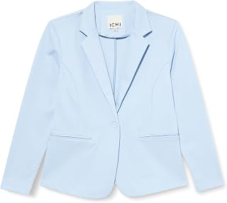 ICHI IHKATE BL Women's Blazer, Short Stretch Jacket, One-Button, with Lapel Collar