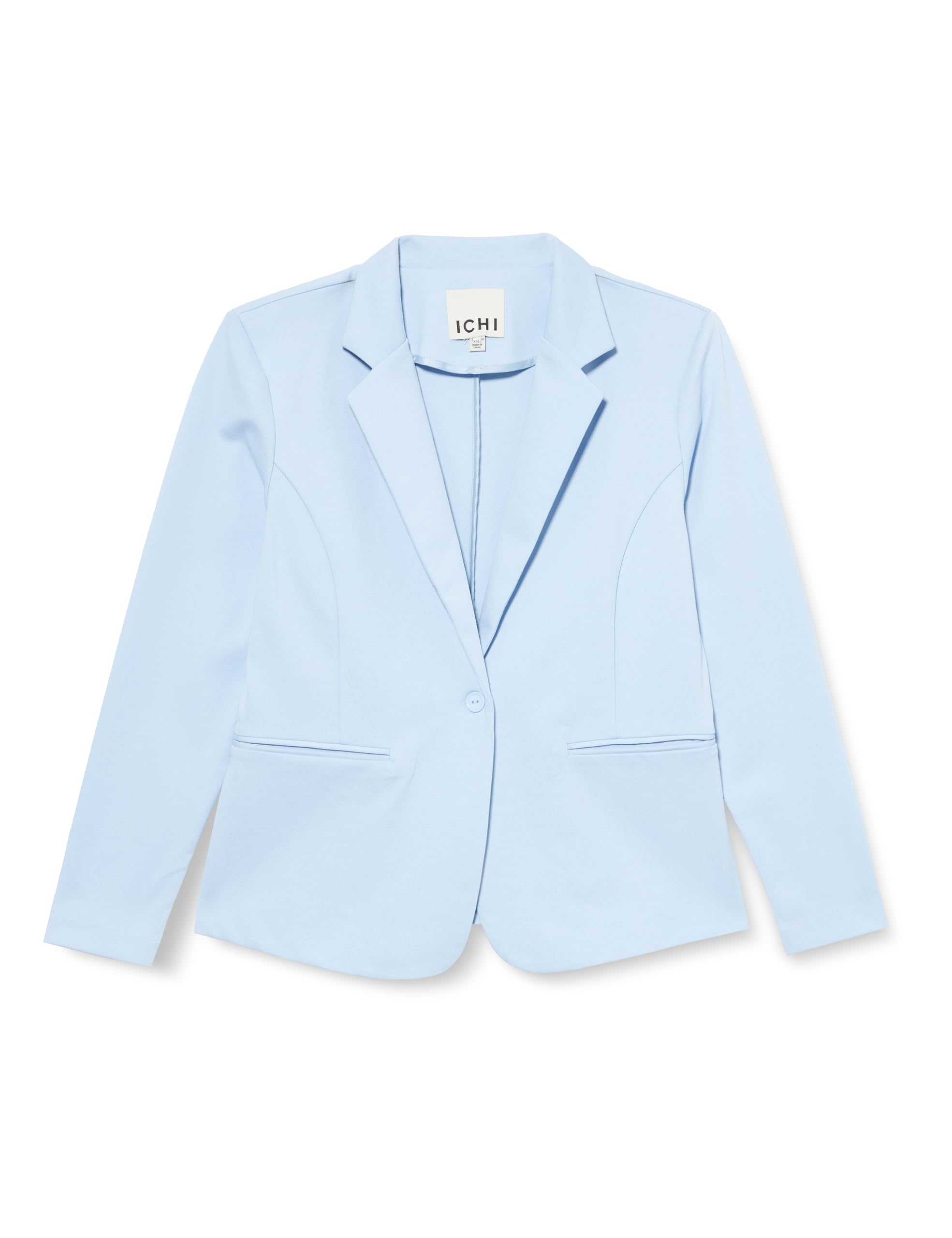 ICHI IHKATE BL Women's Blazer, Short Stretch Jacket, One-Button, with Lapel Coll