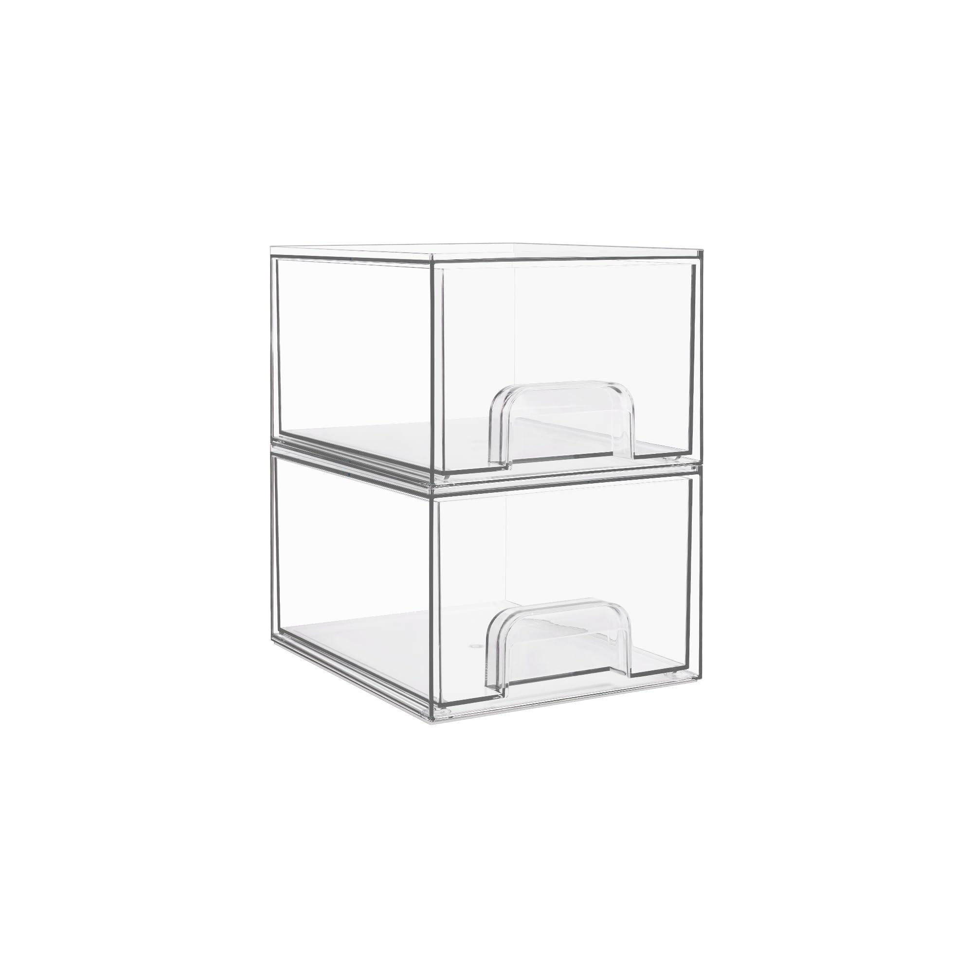 Vtopmart 2 Pack Clear Small Stackable Storage Drawers, Acrylic Bathroom Makeup O