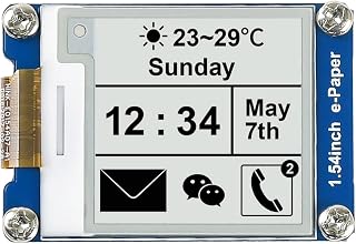 Waveshare 1.54 Inch E-Paper Display Panel Module V2 Kit 3.3v/5v 200x200 resolution E-ink Electronic Screen Partial refresh for Raspberry Pi/Jetson Nano/STM32 with SPI Interface