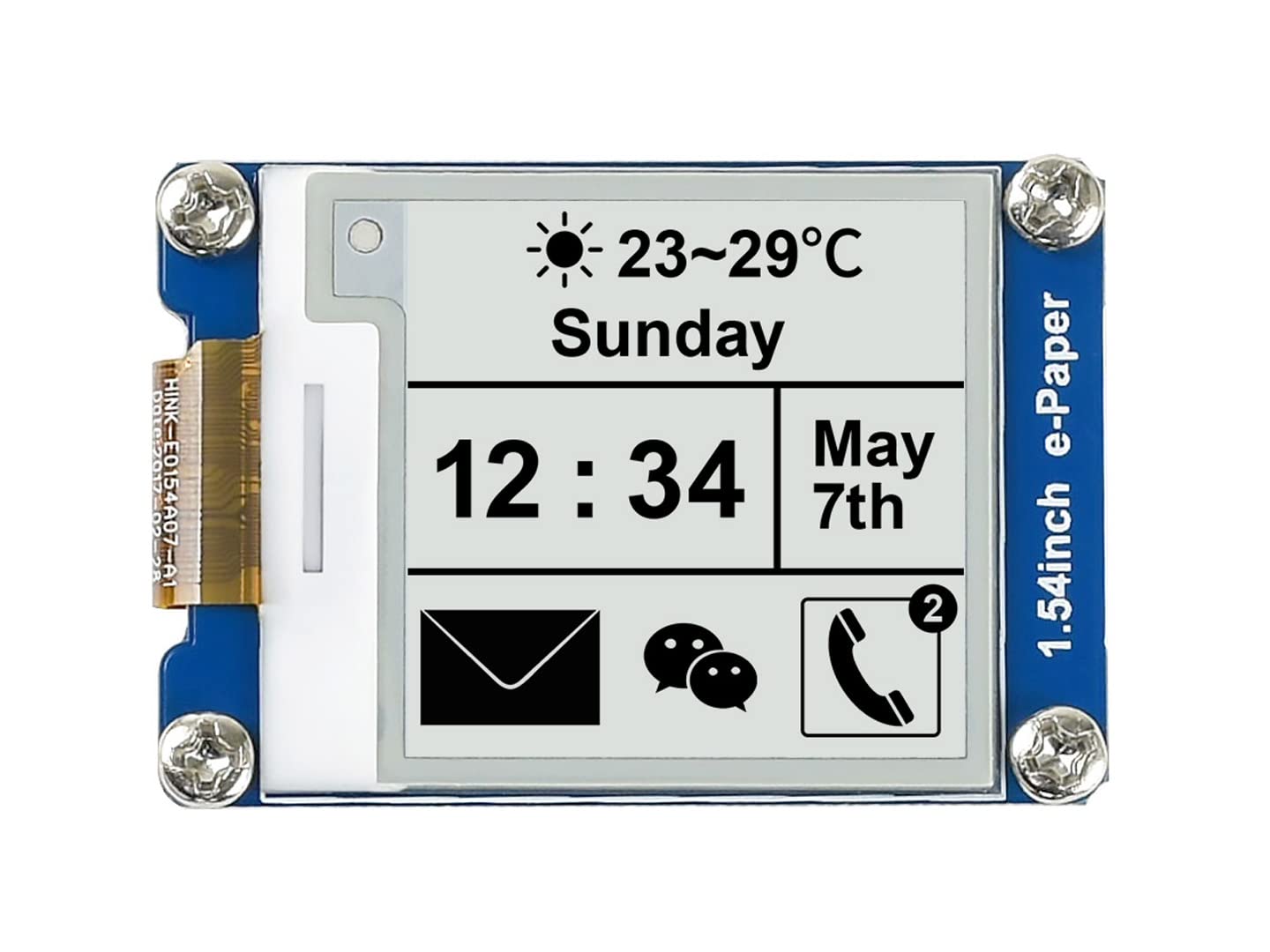 Waveshare 1.54 Inch E-Paper Display Panel Module V2 Kit 3.3v/5v 200x200 resoluti