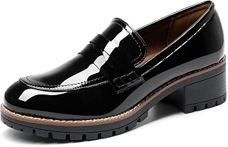 DREAM PAIRS Women's Penny Chunky Loafers Work Shoes