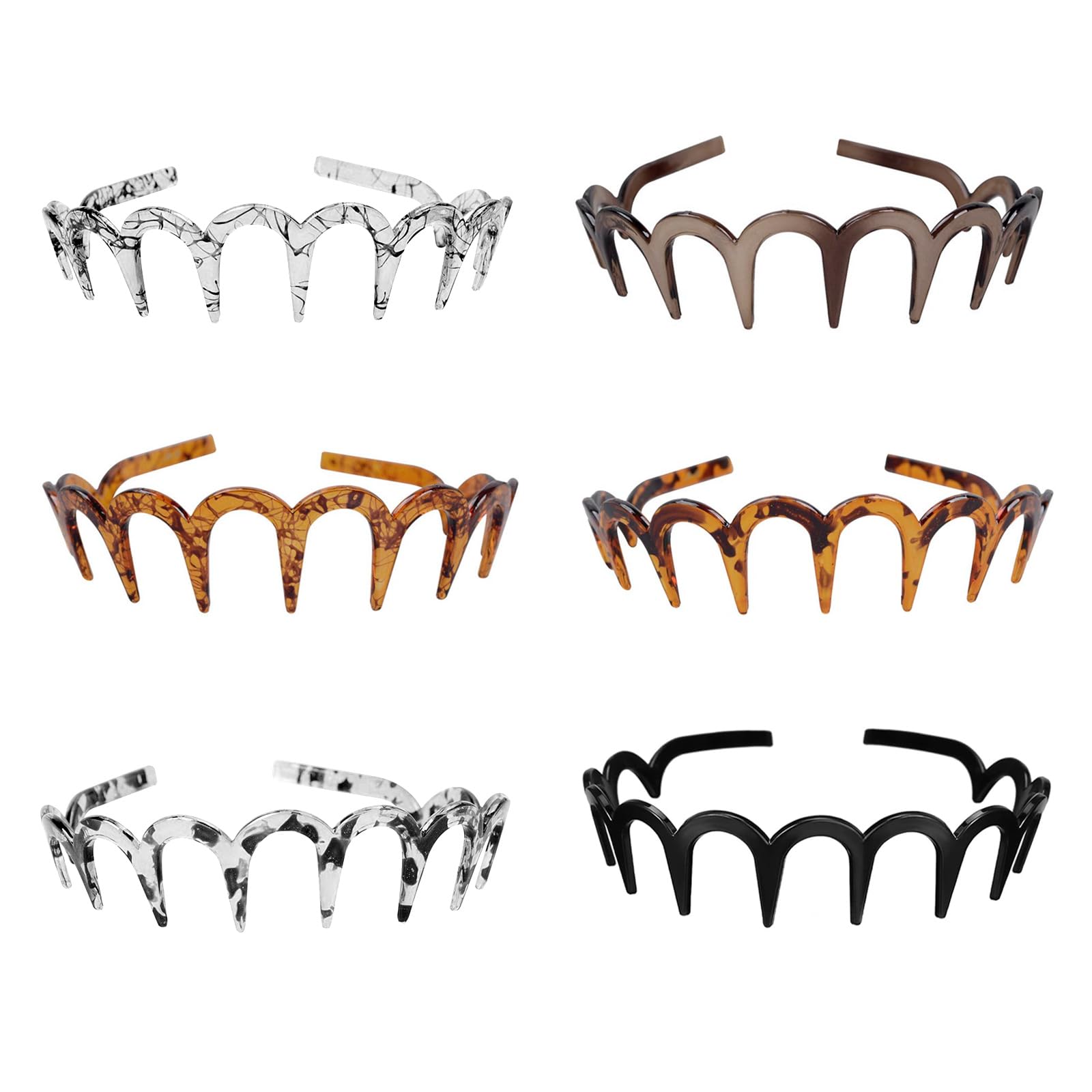 Enhance Your Hair Play with 6 Pieces Shark Teeth Zig Zag Headbands - Fashion Pla