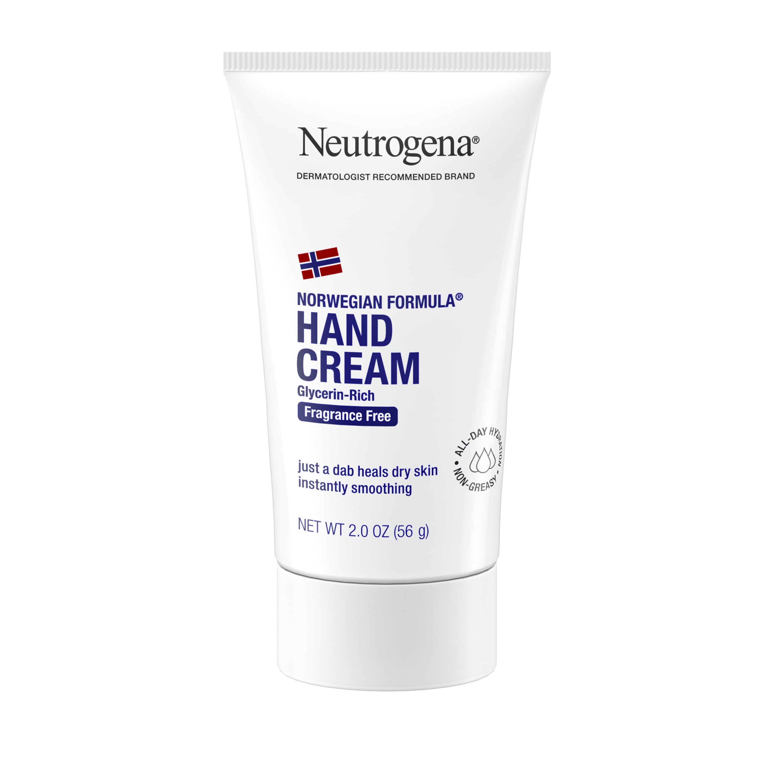 Neutrogena Norwegian Formula Hand Cream, Fragrance Free, 2 oz | Glycerin, Dry Ro