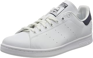 adidas Men's Stan Smith Vegan Sneaker, Footwear White Collegiate Navy Green, 44 2/3 EU