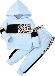 Girls Clothes Toddler Fall Outfits Long Sleeve Hoodie Sweatshirt Tops + Sweatpants 2 Pieces 2-7 Years Old