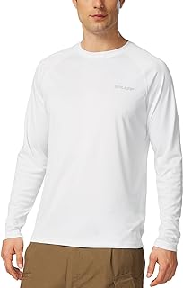 baleaf Men's UPF 50+ Sun Protection Shirts Long Sleeve Rash Guard | 4-Way Stretch, Quick Dry, Soft comfort Fabric, UV Protection, Breathable Lightweight for Fishing, Swimming, Surfing