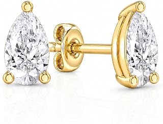 14K Solid Gold Lab Diamond Stud Earrings | 1/2-5 CTTW | Multiple Shapes