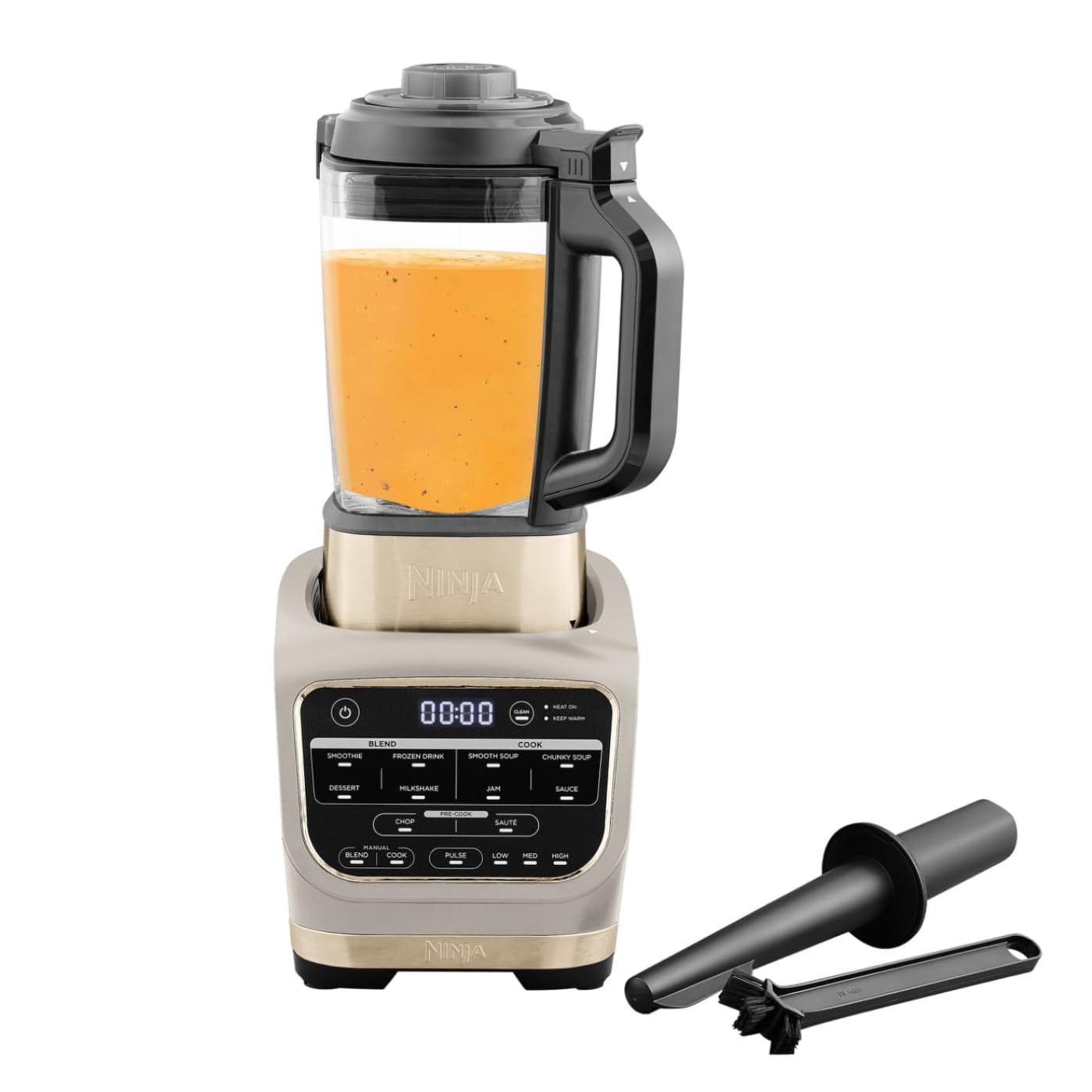 Ninja Foodi Blender & Soup Maker, 1.7L Glass Jug, Stone Gold HB150UKSTGD | Hot &
