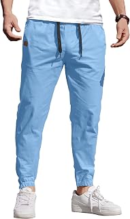 COOFANDY Mens Casual Joggers Cotton Elastic Drawstring Chino Cargo Pants