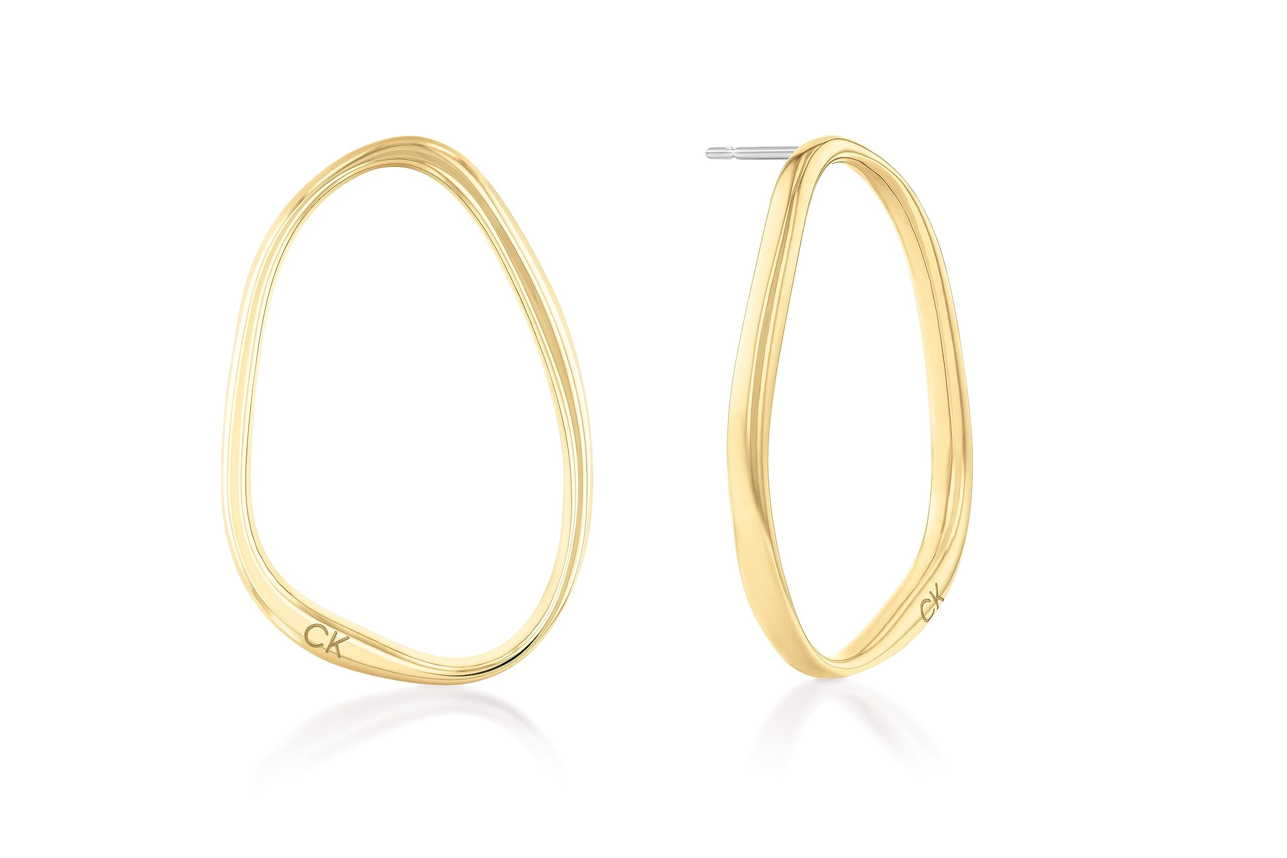 Calvin Klein Orecchini a cerchio da donna Collezione ELONGATED DROPS Oro giallo 