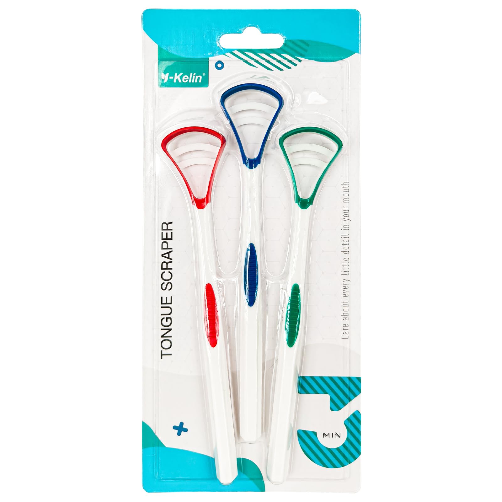 Y-Kelin Tongue Scraper Brush 2 Sides Cleaner - Cleaning & Keep Fresh Breath - 3 