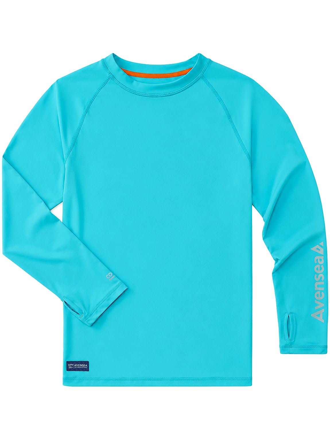 Boys UPF 50+ Rash Guard, Long Sleeve Cooling Swim Shirt for Kids