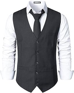 ZEROYAA Men's Urban Design Business Formal Dress Vest