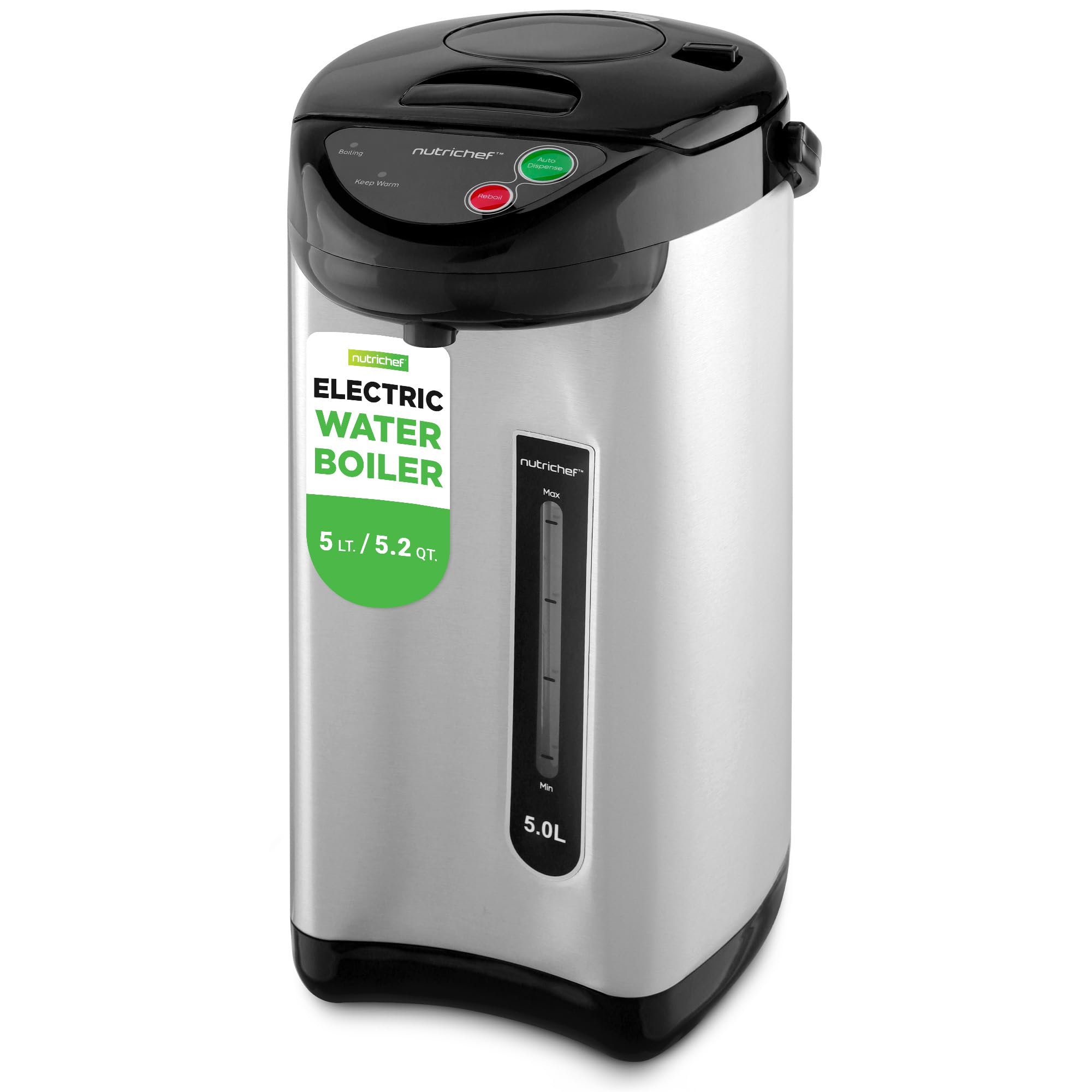 NutriChef 5.2 Qt Electric Water Kettle, Portable, Quick Heating, 5 Liter Digital