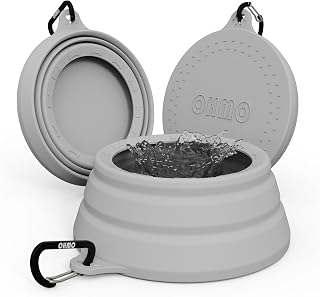 OHMO Non Spill Collapsible Dog Bowl, 700 ml, Ash Grey