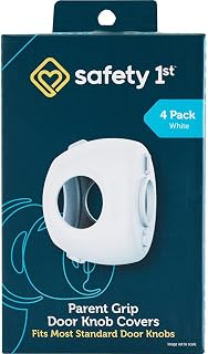 Safety 1st Parent Grip Door Knob Covers, White, One Size,4 Count (Pack of 1) (HS3260600), Packaging may vary