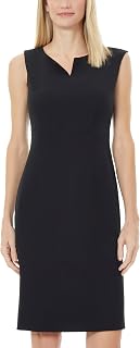 Kasper Women's Sleeveless Sheath Dress with Notch Neckline