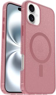 OtterBox iPhone 16 Plus Case Symmetry Seires Clear MagSafe Shock and Drop Resistant Slim 3x MIL-STD 810G Tested - Transparent/Pink