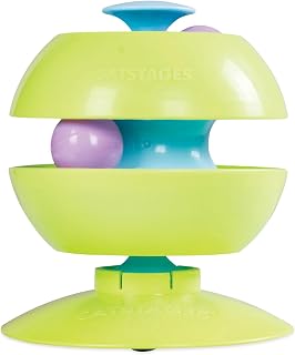 Catstages Twist-A-Ball Track Convertible Cat Ball Track with Three Ways to Play, Green