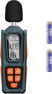 Decibel Meter, Goldeep Sound Level Meter, Portable SPL Tester-Bright Orange | Range 30-130dB, A/C Weighted DB Meter with dB/SONE, Fast/Slow, MAX/MIN, LCD Screen Sound Meter for Home & Factory Use