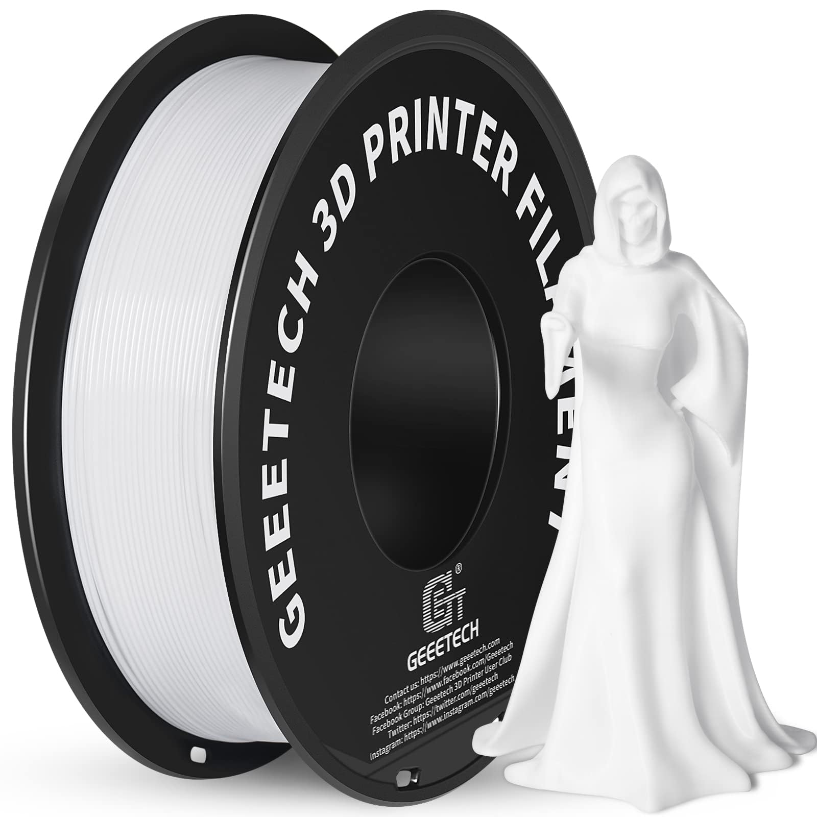 GEEETECH Polylactic Acid (PLA) Filament 1.75 mm, PLA Filament for 3D Printers, 1