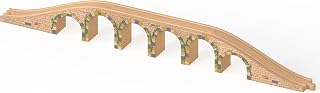 Orbrium Toys 6 Arches Viaduct Bridge for Wooden Railway Track Fits Thomas Trains Brio Set