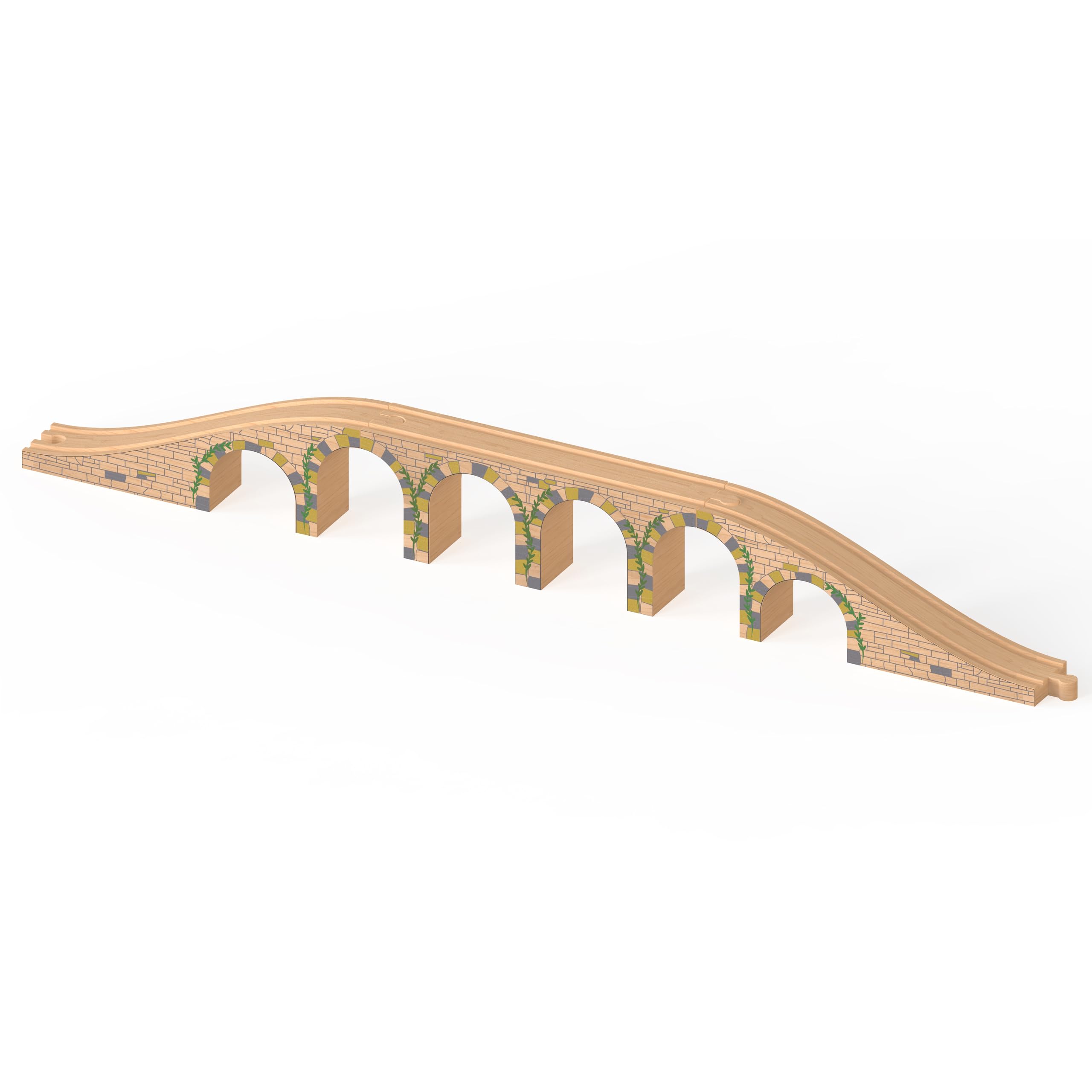 Orbrium Toys 6 Arches Viaduct Bridge for Wooden Railway Track Fits Thomas Trains