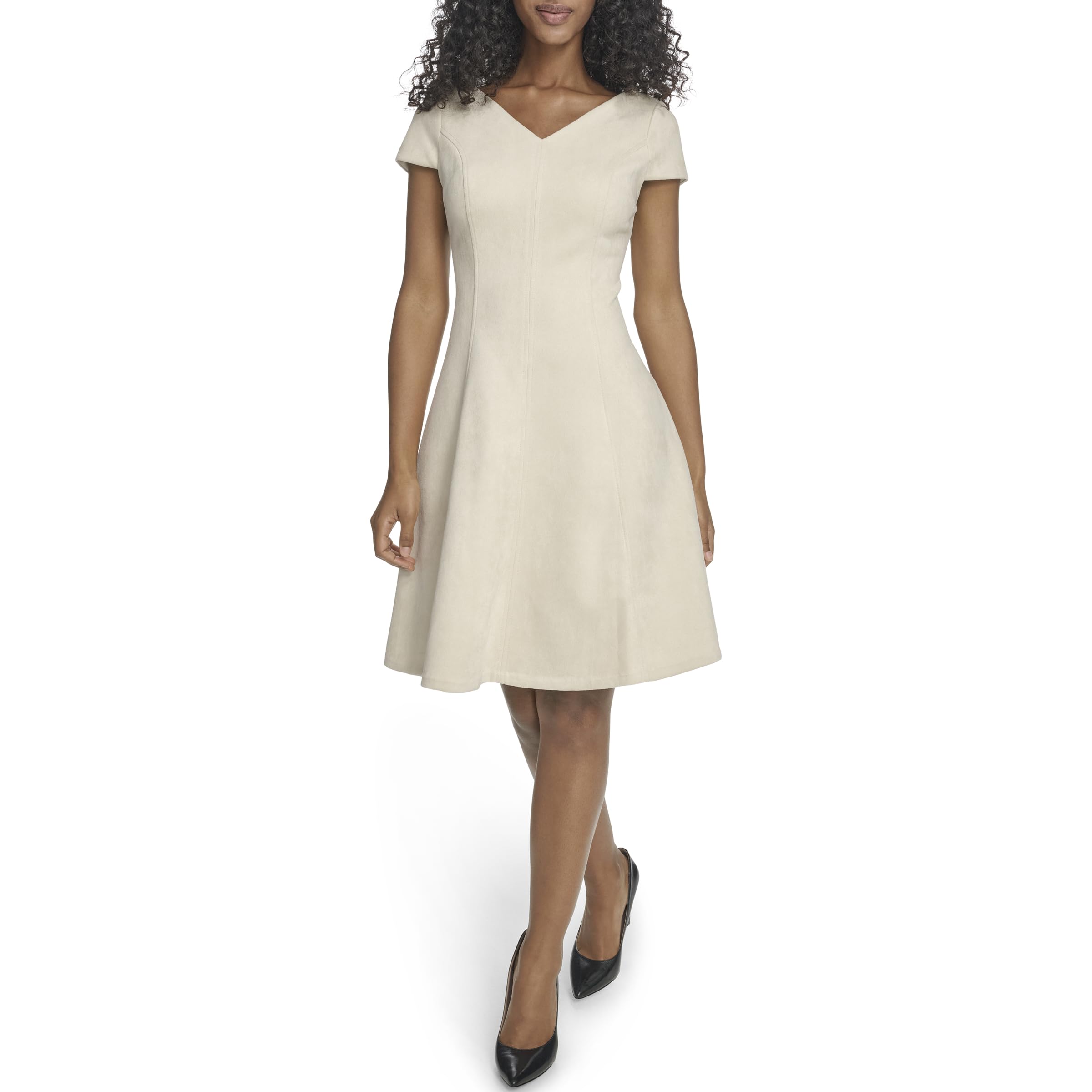 Calvin Klein Mini abito da donna a maniche corte con scollo a V