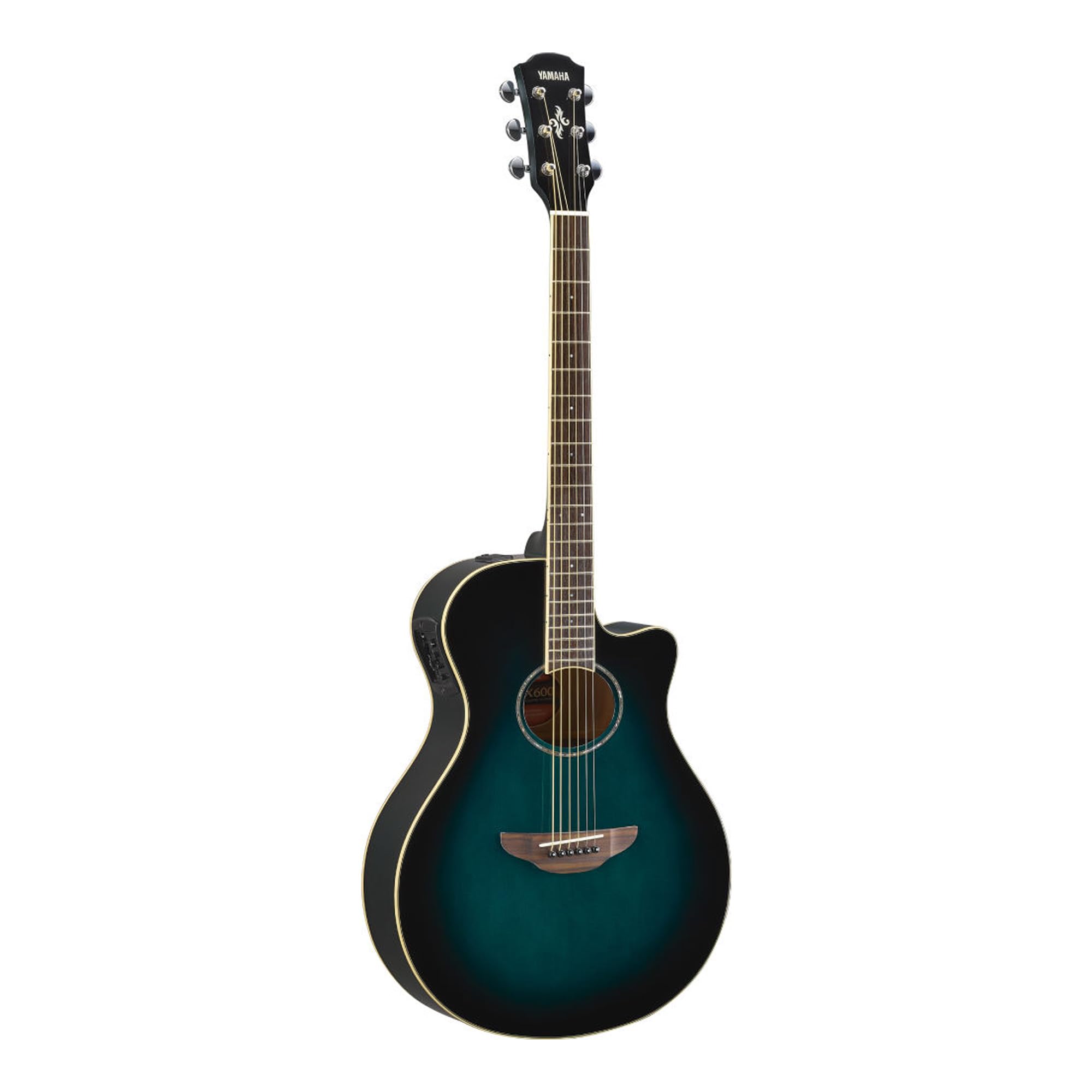 Yamaha APX600 OBB Thin Body Acoustic-Electric Guitar, Oriental Blue Burst