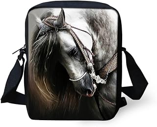 HUGS IDEA Women Girl Mini Shoulder Handbag Horse Pattern Cross Body Messenger Bag Purse for Travel