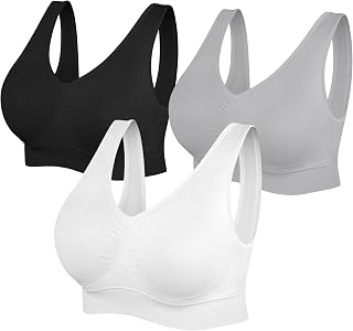 SIMIYA Comfort Sports Bras Women Plus Size Seamless Yoga Bra Removable Pads