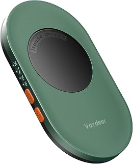 Vaydeer Ultra Slim Mouse Mover, Air 3 Mouse Jiggler with Adjustable Running Timer, Undetectable & Noiseless, Simulates Realistic Movement, Driver-Free Shaker for Keeping The PC Active (Dark Green)