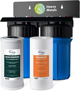 iSpring WGB21B-CPB 2-Stage Whole House Water Filtration System Reduces Arsenic, Cadmium, Mercury, Sediments, Chlorine, and up to 99% Lead, 1" Inlet/Outlet Ports
