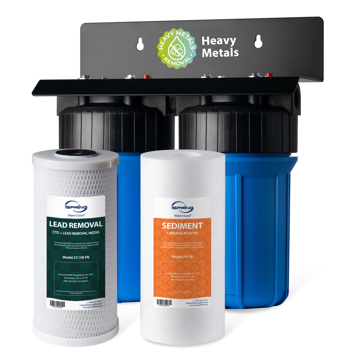 iSpring WGB21B-CPB 2-Stage Whole House Water Filtration System Reduces Arsenic, 